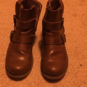 boc Brown Ankle Booties with Buckle Straps